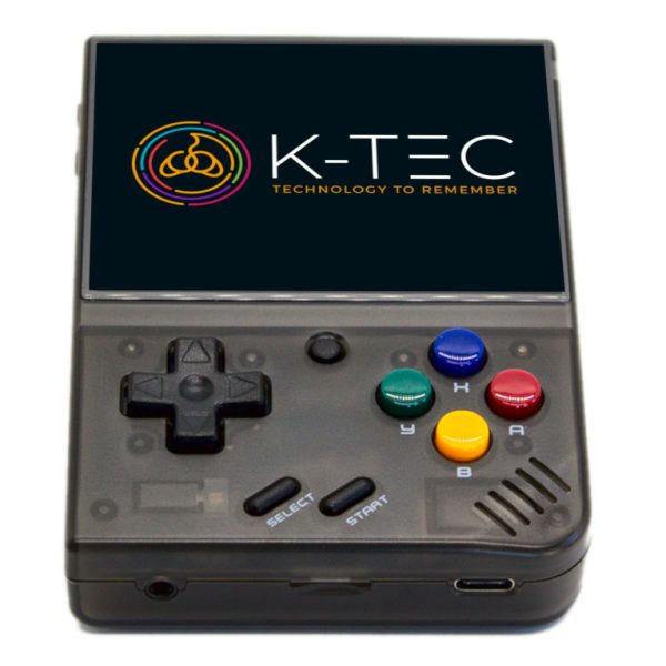 Miyoo Mini+ (Miyoo Mini Plus) retro handheld games console in Transparent Black