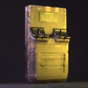 Anbernic RG353V retro handheld games console in Transparent Purple - back