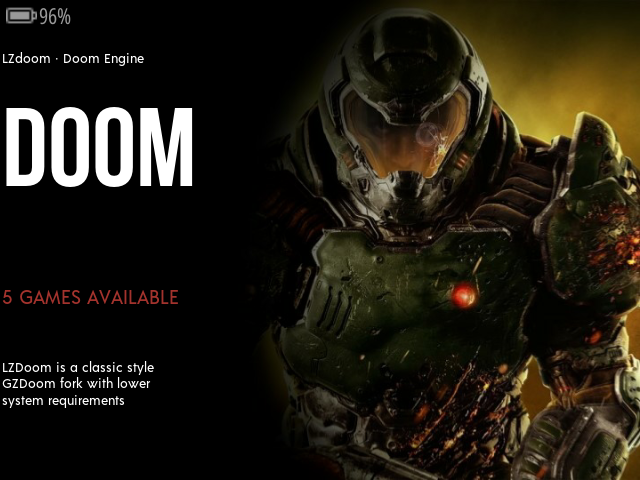 ArkOS configured by K-TEC to use a distraction-free theme.